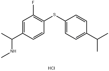 [1-(3-fluoro-4-{[4-(propan-2-yl)phenyl]sulfanyl}phenyl)ethyl](methyl)amine hydrochloride 구조식 이미지