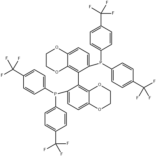 Phosphine, 1,1'-[(5R)-2,2',3,3'-tetrahydro[5,5'-bi-1,4-benzodioxin]-6,6'-diyl]bis[1,1-bis[4-(trifluoromethyl)phenyl]- 구조식 이미지