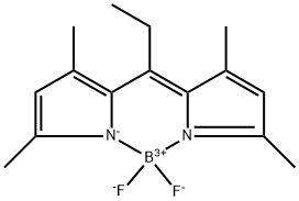 Boron, [2-[1-(3,5-dimethyl-2H-pyrrol-2-ylidene-κN)propyl]-3,5-dimethyl-1H-pyrrolato-κN]difluoro-, (T-4)- Structure