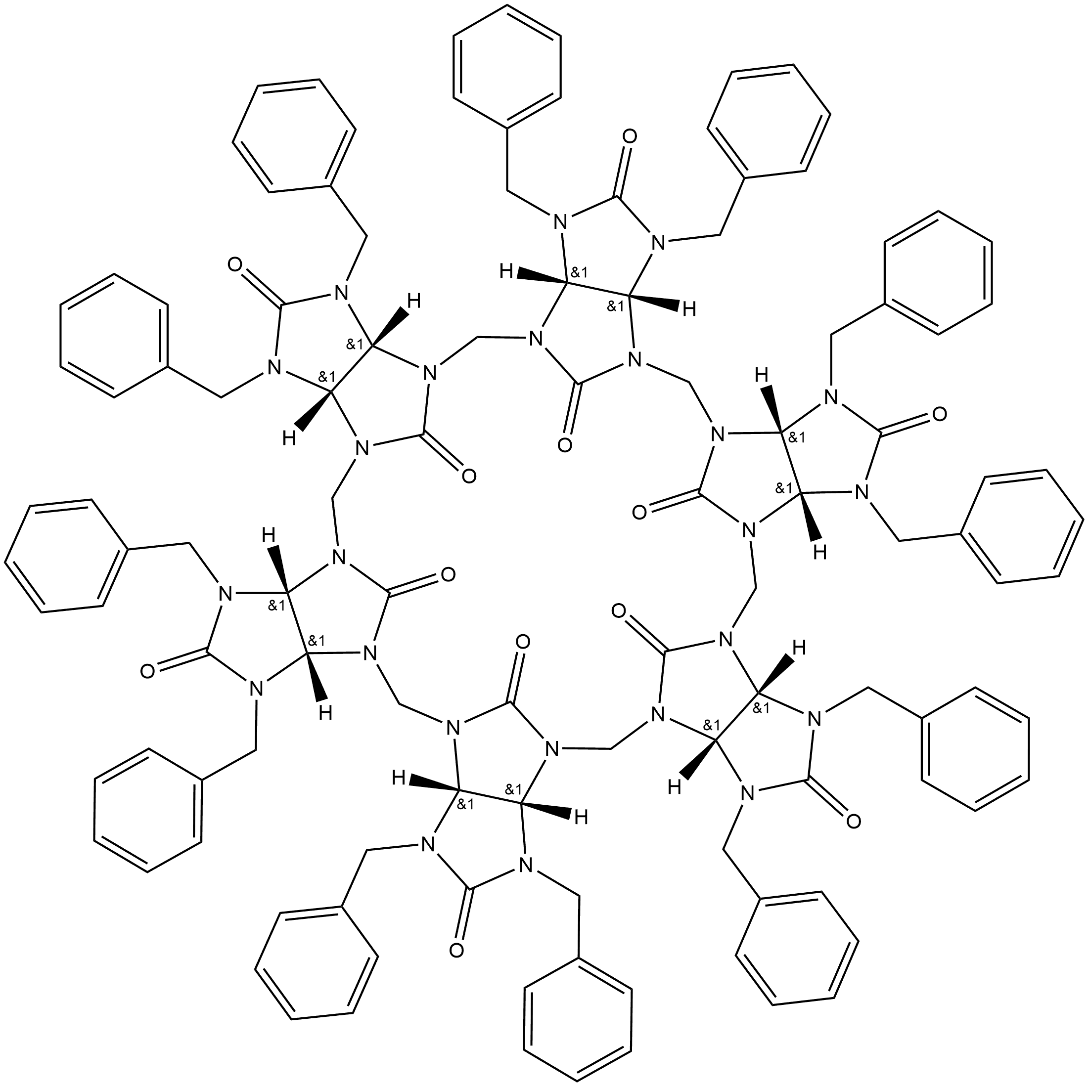 Dodecabenzylbambus[6]uril, Bn-BU[6] Structure