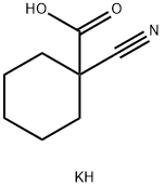 Cyclohexanecarboxylic acid, 1-cyano-, potassium salt (1:1) Structure