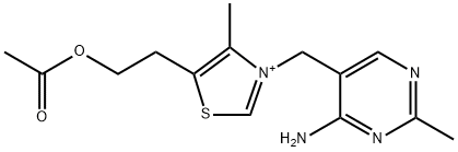 Thiazolium, 5-[2-(acetyloxy)ethyl]-3-[(4-amino-2-methyl-5-pyrimidinyl)methyl]-4-methyl- 구조식 이미지
