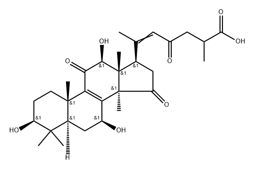 Lanosta-8,20(22)-dien-26-oic acid, 3,7,12-trihydroxy-11,15,23-trioxo-, (3β,7β,12β)- Structure