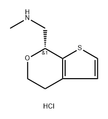 5H-Thieno[2,3-c]pyran-7-methanamine, 4,7-dihydro-N-methyl-, hydrochloride (1:1), (7R)- Structure