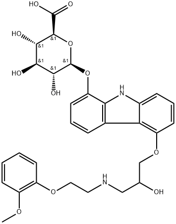 8-Hydroxy Carvedilol 8-O-β-D-Glucuronide Structure