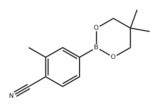 4-(5,5-dimethyl-1,3,2-dioxaborinan-2-yl)-2-methylbenzonitrile Structure