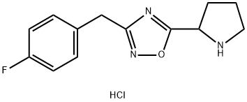 3-[(4-fluorophenyl)methyl]-5-(pyrrolidin-2-yl)-1,2,4-oxadiazole hydrochloride 구조식 이미지
