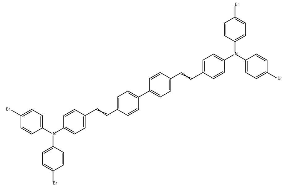 4,4'-bis[2-[4-[N,N-bis(4-bromophenylamino)]phenyl-1-yl]vinyl-1-yl]-1,1'-biphenyl Structure