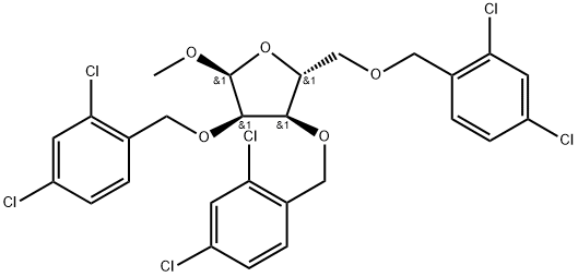 (2R,3R,4R,5S)-3,4-bis[(2,4-dichlorophenyl)methoxy]-2-[(2,4-dichlorophenyl)methoxymethyl]-5-methoxy-tetrahydrofuran Structure