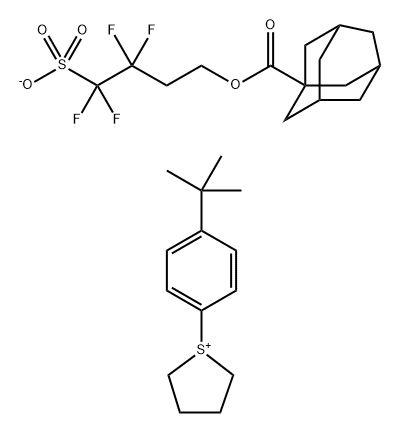 Thiophenium, 1-[4-(1,1-dimethylethyl)phenyl]tetrahydro-, salt with 3,3,4,4-tetrafluoro-4-sulfobutyl tricyclo[3.3.1.13,7]decane-1-carboxylate (1:1) 구조식 이미지