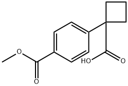 Benzoic acid, 4-(1-carboxycyclobutyl)-, 1-methyl ester Structure