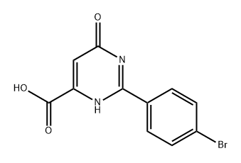 2-(4-bromophenyl)-6-oxo-1,6-dihydropyrimidine-4-carboxylic acid 구조식 이미지