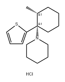 Piperidine, 1-[(1R,2S)-2-methyl-1-(2-thienyl)cyclohexyl]-, hydrochloride (1:1), rel- 구조식 이미지