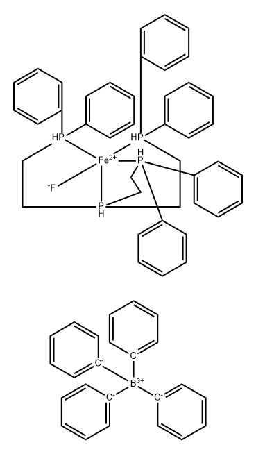 Tris{[2-(diphenylphosphino)ethyl]phosphine}(fluoro)iron(II) tetraphenylborate Structure