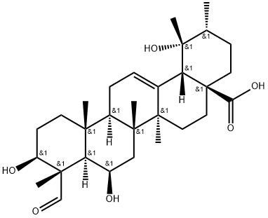 3,6,19-Trihydroxy-23-oxo-12-ursen-28-oic acid Structure
