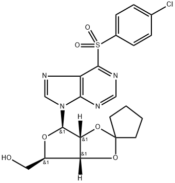 6-(4-Chlorophenylsulphonyl)-9-(2,3-O-Cyclopentylidene-Ss-D-Ribofuranosyl)-9H-Purine 구조식 이미지