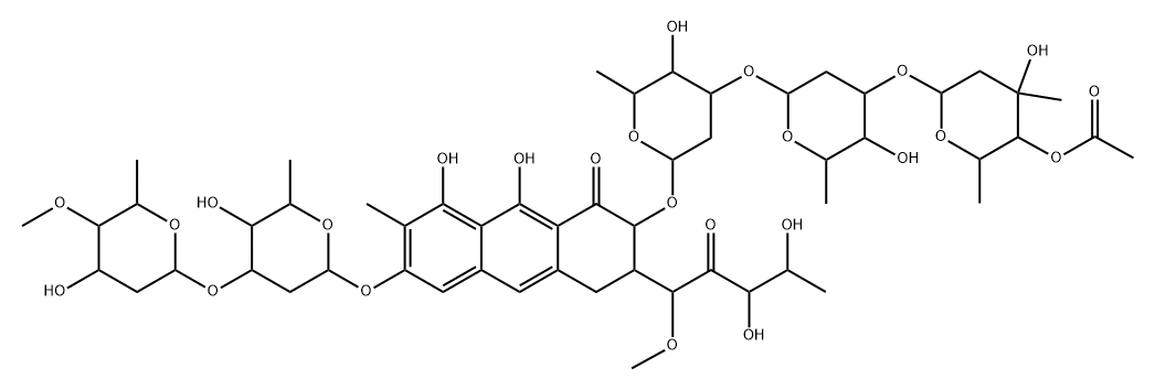 Mithramycin, 4B-O-methyl-, 4E-acetate, (1BR,4BR,4ES,5ES)- (9CI) 구조식 이미지