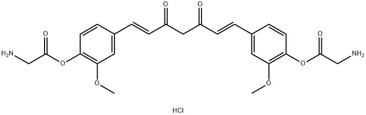 Di-O-glycinoylcurcumin Dihydrochloride Structure