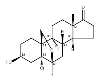 5 A-CHLORO-6 B,19-EPOXY-3 B -HYDROXY-5 A-ANDROSTAN-17-ONE 구조식 이미지