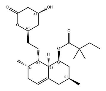 (1S,3S,7S,8S,8aR)-8-(2-((2R,4R)-4-hydroxy-6-oxotetrahydro-2H- pyran-2-yl)ethyl)-3,7-dimethyl-1,2,3,4,6,7,8,8a-octahydronaphthalen- 1-yl 2,2-dimethylbutanoate Structure