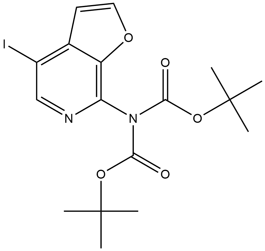 7-Di(Boc)amino-4-iodofuro[2,3-c]pyridine Structure