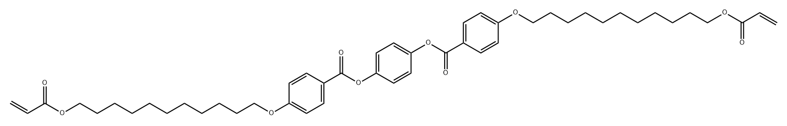 Benzoic acid, 4-[[11-[(1-oxo-2-propen-1-yl)oxy]undecyl]oxy]-, 1,1'-(1,4-phenylene) ester Structure