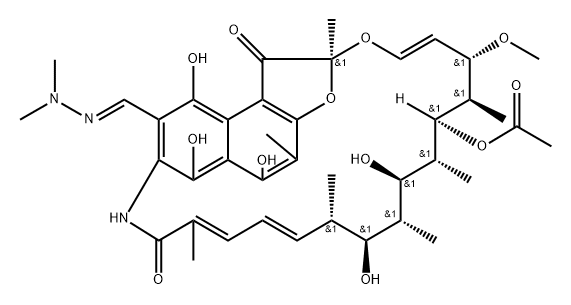 3-((dimethylhydrazono)methyl)rifamycin SV Structure