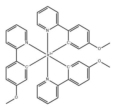 Iridium, tris[5-methoxy-2-(2-pyridinyl-κN)phenyl-κC]-, (OC-6-22)- Coordination Compound Structure
