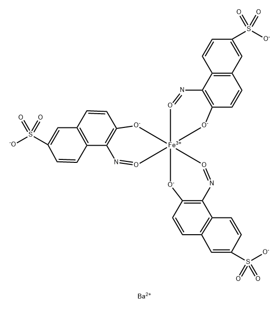 Ferrate(3-), tris[6-hydroxy-5-nitroso-2-naphthalenesulfonato(2-)-O5,O6]-, barium (2:3) Structure