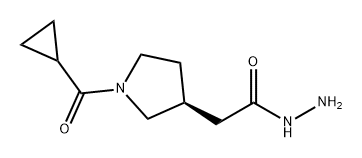 (S)-2-(1-(cyclopropanecarbonyl)pyrrolidin-3-yl)acetohydrazide 구조식 이미지