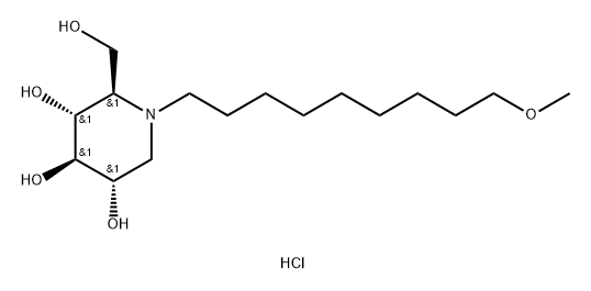 3,4,5-Piperidinetriol, 2-(hydroxymethyl)-1-(9-methoxynonyl)-, hydrochloride (1:1), (2R,3R,4R,5S)- Structure