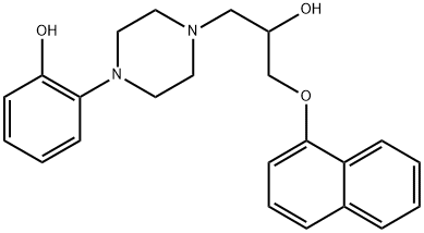 1-피페라진에탄올,4-(2-히드록시페닐)-α-[(1-나프탈레닐옥시)메틸]- 구조식 이미지