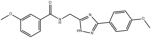 3-Methoxy-N-[[3-(4-methoxyphenyl)-1H-1,2,4-triazol-5-yl]methyl]benzamide 구조식 이미지