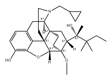 6,14-Ethenomorphinan-7-methanol, 17-(cyclopropylmethyl)-α-(1,1-dimethylpropyl)-4,5-epoxy-18,19-dihydro-3-hydroxy-6-methoxy-α-methyl-, (αS,5α,7α)- Structure