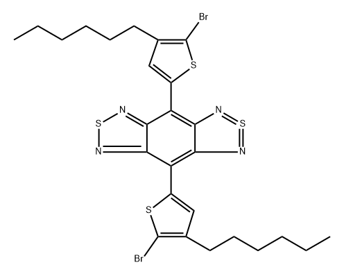 2λ4δ2-Benzo[1,2-c:4,5-c']bis[1,2,5]thiadiazole, 4,8-bis(5-bromo-4-hexyl-2-thienyl)- Structure