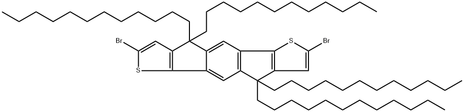 s-Indaceno[1,2-b:5,6-b']dithiophene, 2,7-dibromo-4,4,9,9-tetradodecyl-4,9-dihydro- Structure