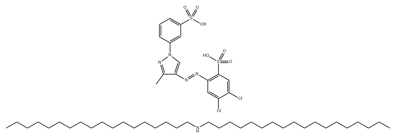 벤젠술폰산,4,5-디클로로-2-3-메틸-1-(3-술포페닐)-1H-피라졸-4-일라조-,화합물.N-옥타데실-1-옥타데칸아민함유 구조식 이미지