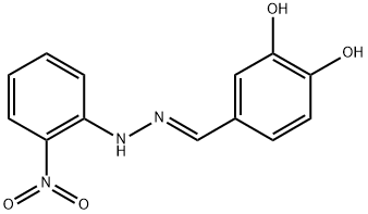 4-[2-(2-nitrophenyl)carbonohydrazonoyl]-1,2-benzenediol 구조식 이미지