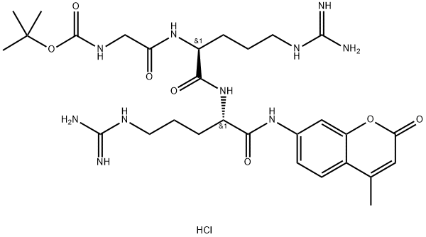 N-tert-BOC-Gly-Arg-Arg 7-amido-4-methylcoumarin HCl Structure