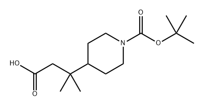 4-Piperidinepropanoic acid, 1-[(1,1-dimethylethoxy)carbonyl]-β,β-dimethyl- Structure