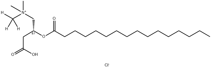 (3R)-4-[dimethyl(trideuteriomethyl)azaniumyl]-3-hexadecanoyloxybutanoate:hydrochloride Structure