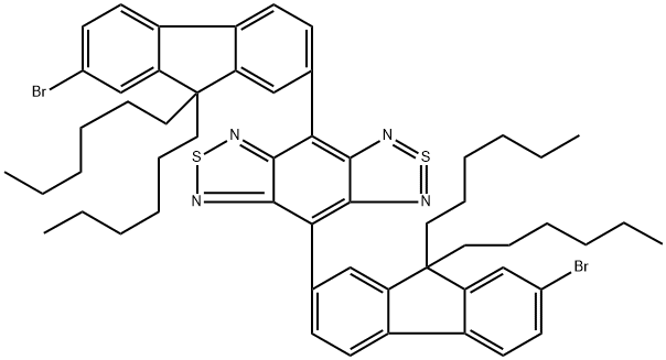 4,8-bis(7-bromo-9,9-dihexyl-9H-fluoren-2-yl)Benzo[1,2-c:4,5-c']bis[1,2,5]thiadiazole 구조식 이미지
