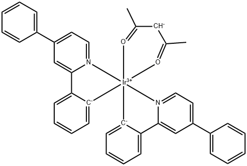 (2,4-pentanedionato-κO2,κO4)bis[2-(4-phenyl-2-pyridinyl-κN)phenyl-κC]-, (OC-6-33)-Iridium Structure