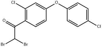 2,2-Dibromo-1-[2-chloro-4-(4-chlorophenoxy)phenyl]ethanone Structure