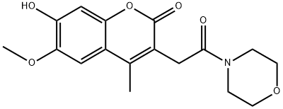 7-hydroxy-6-methoxy-4-methyl-3-(2-morpholinyl-2-oxoethyl)-2H-benzopyran-2-one Structure