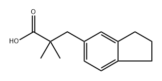 1H-Indene-5-propanoic acid, 2,3-dihydro-α,α-dimethyl- Structure