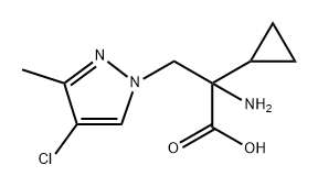 1H-Pyrazole-1-propanoic acid, α-amino-4-chloro-α-cyclopropyl-3-methyl- Structure