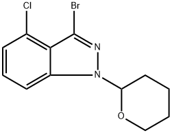 3-Bromo-4-chloro-1-(tetrahydro-2H-pyran-2-yl)-1H-indazole Structure