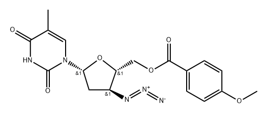 Thymidine, 3'-azido-3'-deoxy-, 5'-(4-methoxybenzoate) 구조식 이미지