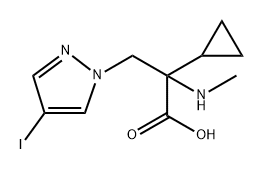 1H-Pyrazole-1-propanoic acid, α-cyclopropyl-4-iodo-α-(methylamino)- Structure